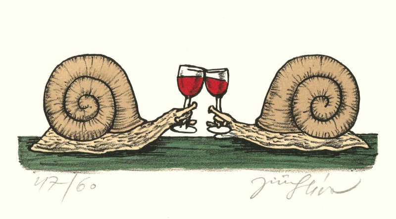 Slíva Jiří - Snails Toasting - Print